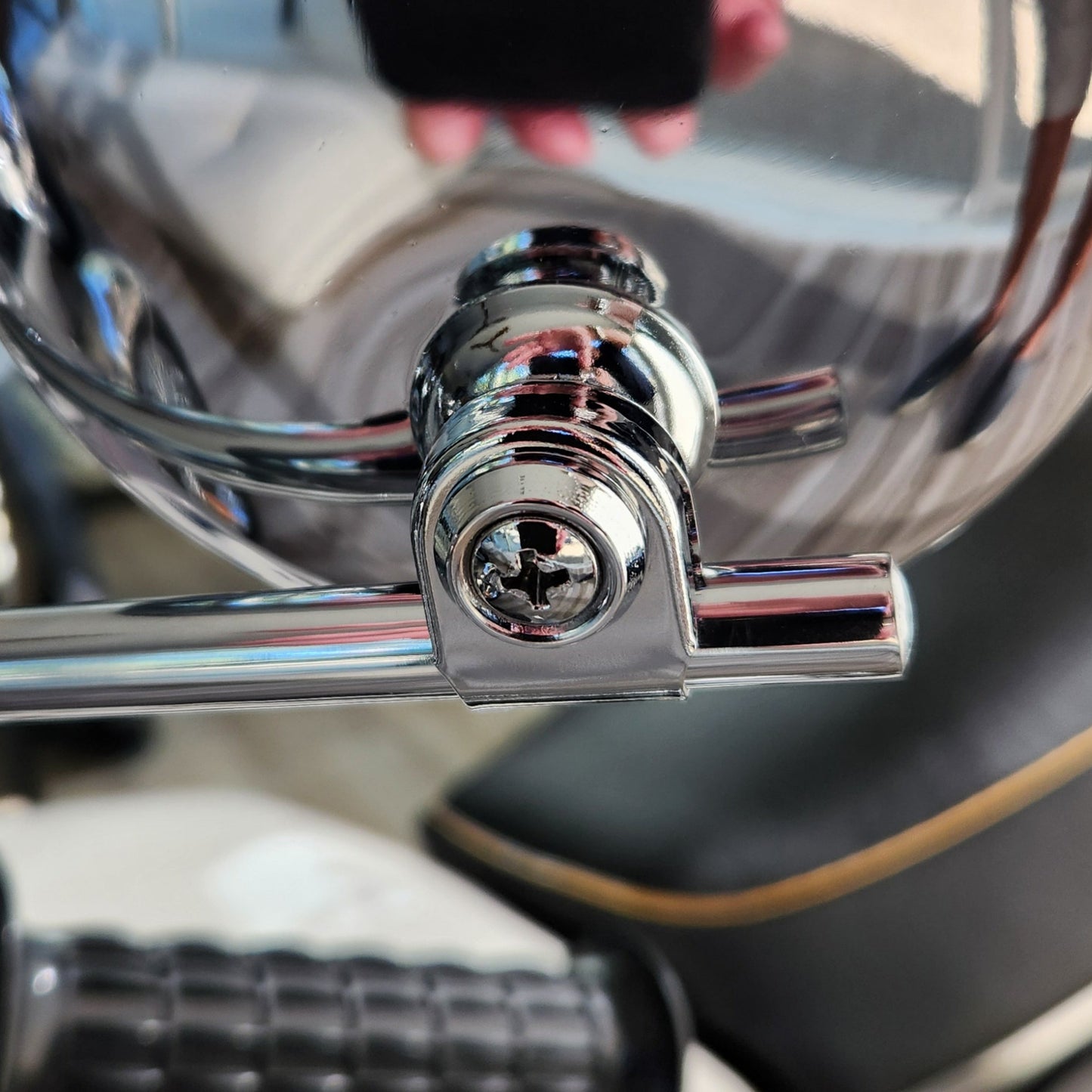 Chrome Oval Head Screw For Mounting Rear View Mirror To Mirror Stem