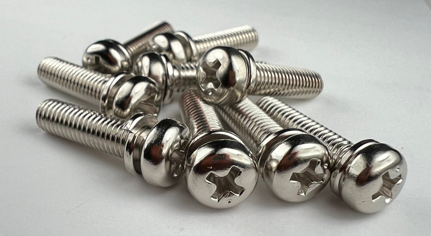 M5x20mm JIS Pan Head Screw with Lock Washer - Bright Plated