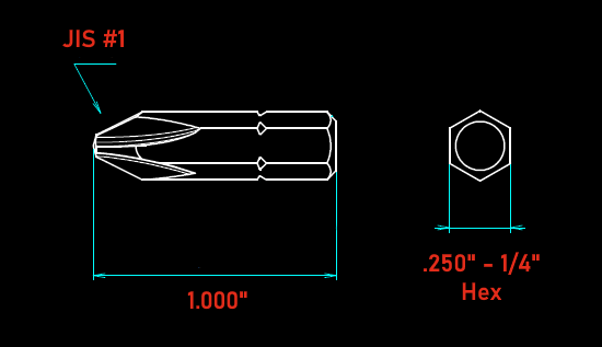 Vessel #1 JIS Screwdriver Bit