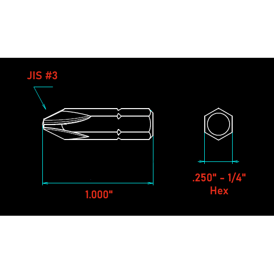 No. 3 JIS Vessel Screwdriver Bit