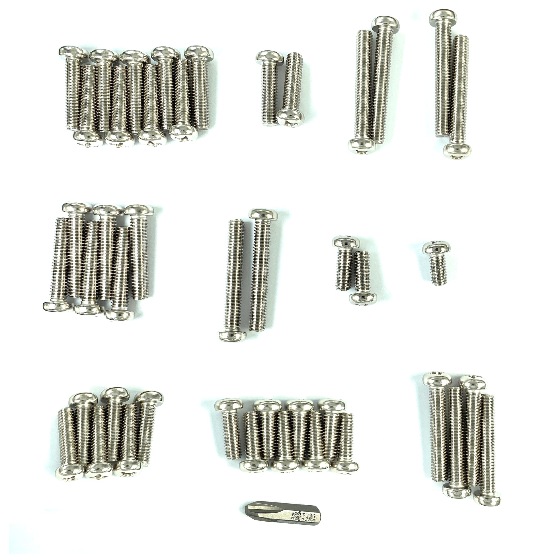 Kawasaki screws on a white background